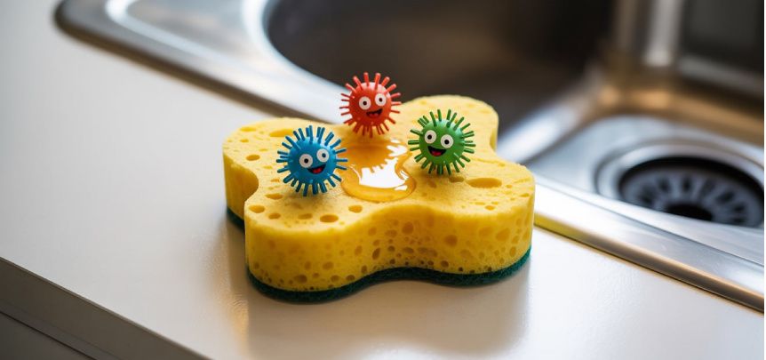 Необычное исследование: какие микробы прячутся на кухонной губке?