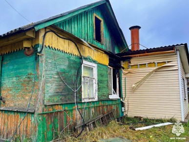 В Смоленске огнеборцы потушили пожар в доме и спасли собаку