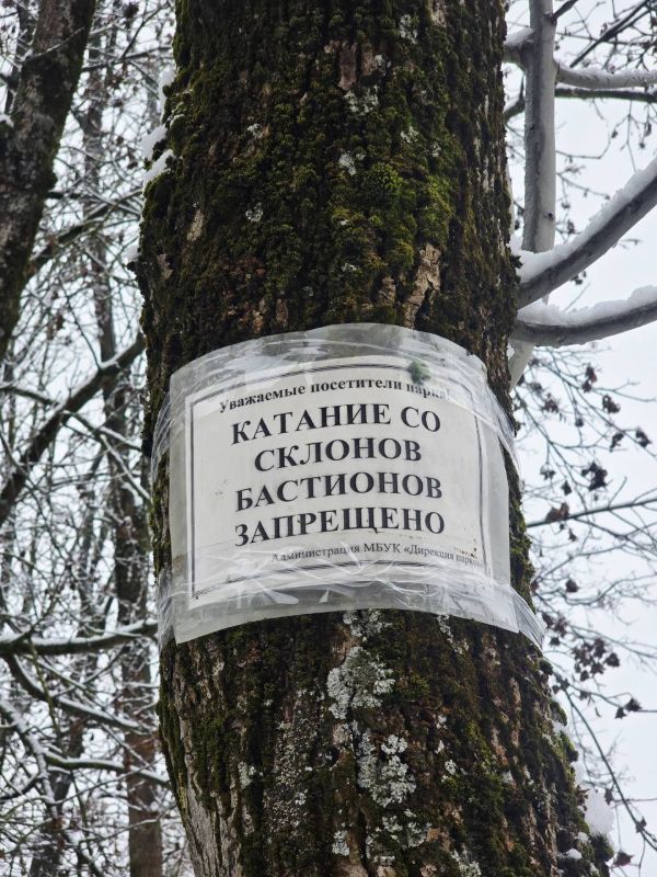 Смолянам напомнили о запрете катания со склонов бастионов в «Лопатинском саду»