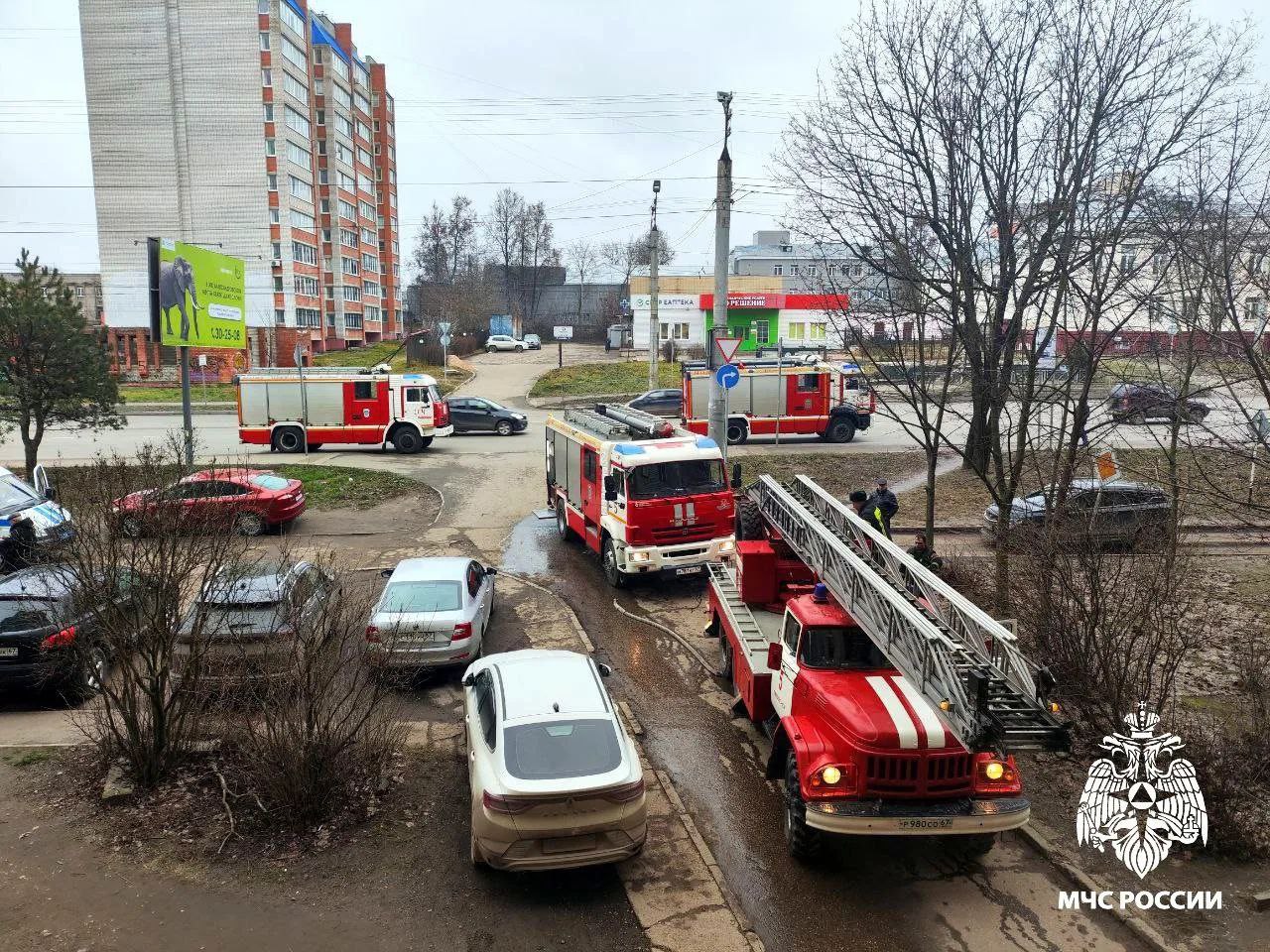 В Смоленске спасли двух человек из пожара на улице Шевченко
