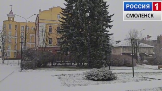 В Смоленске выпал долгожданный снег