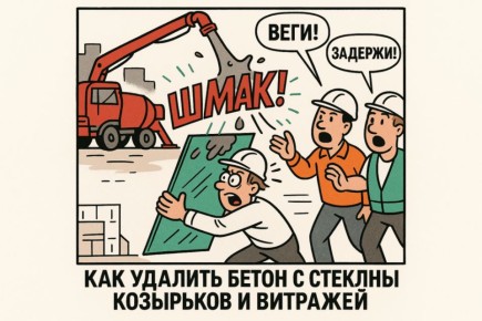 Как эффективно удалить бетон с витражей и стеклянных козырьков?