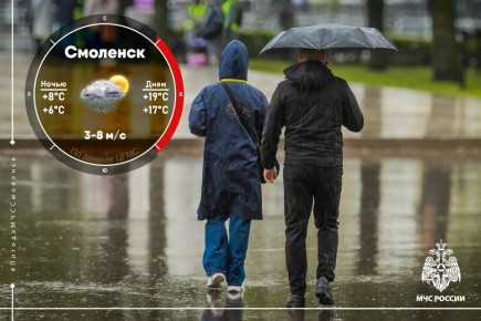 Хмурый понедельник. 11 мая в Смоленской области будет облачно с прояснениями
