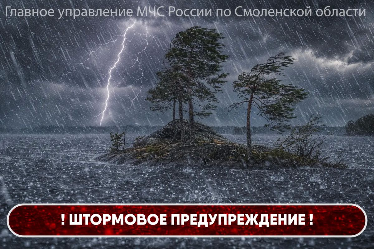 По информации Смоленского ЦГМС, в ближайшие часы с сохранением до поздней ночи местами на территории региона ожидаются сильный и очень сильный дожди, ливень, гроза, град, шквалистое усиление ветра порывами до 20-25 м/с